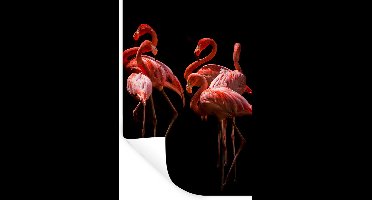 Muurstickers - Sticker Folie - Flamingo's - Vogels - Veren - Zwart - 20x30 cm - Plakfolie - Muurstickers Kinderkamer - Zelfklevend Behang - Zelfklevend behangpapier - Stickerfolie