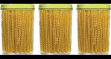 Plasticforte Voedselcontainer strooibus - 3x - groen - 1500 ml - kunststof - voorraadpotten