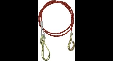ProPlus Breekkabel met knijphaak - staal - 1 meter - rood - voor geremde aanhangwagens
