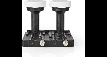 Nedis LNB - Twin Monoblock 6° - Outputs: 2x F-connector - Ruisbereik: 0.85 dB - Conversiewinst: 52 - 67 dB - Zwart - Geschikt voor: Astra+ / Hotbird