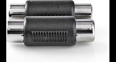 Nedis Stereo-Audioadapter - 2x RCA Female - 2x RCA Female - Vernikkeld - Recht - ABS - Zwart - 10 Stuks - Envelop