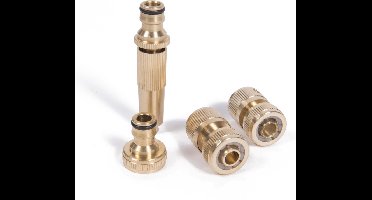Benson Waterkoppelset - Verstelbare sproeikop - Messing - 4-delig - Brons
