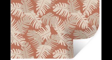 Muurstickers - Sticker Folie - Zomer - Bladeren - Bruin - 30x20 cm - Plakfolie - Muurstickers Kinderkamer - Zelfklevend Behang - Zelfklevend behangpapier - Stickerfolie