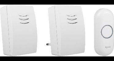 Byron DBY-21134 - Deurbel Draadloze set - 100m Bereik - IP44 waterdicht - Wit