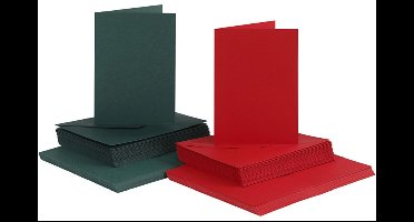 Creativ Company Kaarten & Enveloppen Rood - Groen 10,5x15cm 50 sets