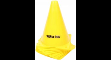 Gorilla Sports - Set Van 10 Pionnen - Geel - 17 cm - Buiten Sporten