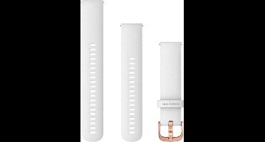 Garmin Quick Release Siliconen Horlogebandje - 20 mm Polsbandje - Wearablebandje - Wit met Rose Gouden Gesp