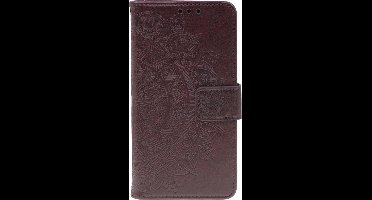 Shop4 - Geschikt voor Samsung Galaxy Note 10 Hoesje - Wallet Case Mandala Patroon Donker Bruin