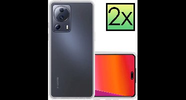 Hoesje - 2 Stuks - Geschikt voor Xiaomi 13 Lite - Sterk & Shockproof - Case Siliconen - Back Cover - Telefoon Hoes - Transparant