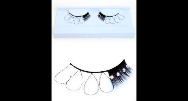 Wimpers zwart met lusjes en steentjes