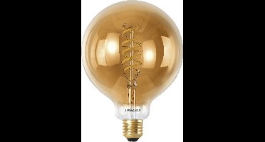 LEDVANCE SMART+ WIFI LED lamp, goud getint, 8W, 650lm, bolvorm met 125mm diameter & E27 voet, verstelbaar wit licht (2200-5000K), dimbaar, app of spraakbediening, lange levensduur