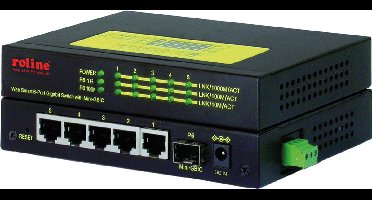 ROLINE Industriële Gigabit Switch, 5x RJ-45 + 1x SFP