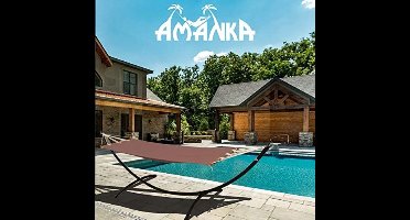 Outdoor Hangmat met Stang 190x80cm - 1 Persoons Tuin Hangmat tot 100kg - Katoenen Boek Bruin