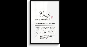 PosterMonkey - Poster - Betekenis - Vriendin - Cadeau voor vriendin - Cadeau voor vrouw - Wanddecoratie - Woonkamer - Slaapkamer - 60x90 cm