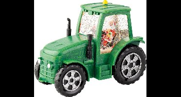 Kerst Waterspinner Tractor met Muziek - 17 cm - Met LED
