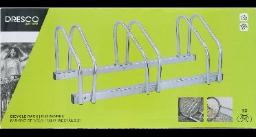 Dresco Fietsenrek 3 Fietsen Vloer- en Muurbevestiging