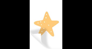 Muursticker kinderen - Muurstickers kinderkamer - Ster - Meisjes - Jongens - Oranje - Stippen - Kinderen - Decoratie voor kinderkamers - 20x30 cm - Zelfklevend behangpapier - Stickerfolie