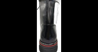 MadamPaola – Regenlaarzen kinderen- Kinderlaarzen – Met rits en veter - Zwart – Maat 33