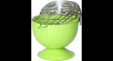Excellent Houseware Asbak BBQ vorm - metaal - 12 cm - groen - voor binnen - buiten