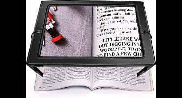 Upgrade Acryl Handsfree Vergrootglas - Grote Lens Vergrootglas Volledige pagina Rechthoekig 5X Vergrootglas 50 LED Verlichte Verlichte Opvouwbare Desktop Draagbaar voor Ouderen met 2