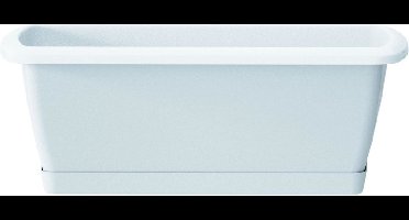 Prosperplast Plantenbak Respana - grijs- met onderzetter - 49 x 18 cm - bloembak