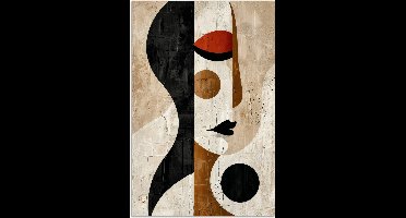 Poster 20x30 cm - Gezicht - Abstract - Kunst - Vormen - Posters - Kamer decoratie - Wanddecoratie woonkamer - Muurdecoratie slaapkamer