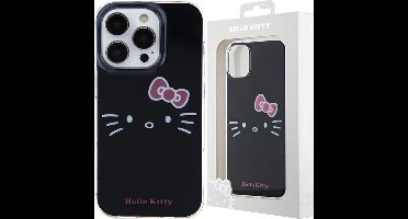 Hello - Kitty - IML Kitty Face hoesje voor iPhone - 13 - Pro - Max - zwart