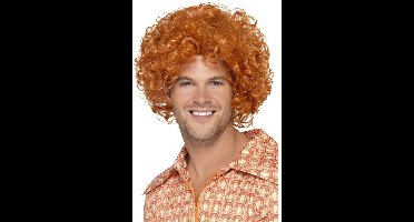 Smiffys - Curly Afro Pruik - Oranje