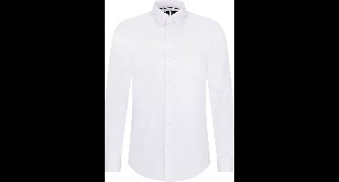 BOSS P-ray-s slim fit overhemd - popeline - wit - Strijkvriendelijk - Boordmaat: 46