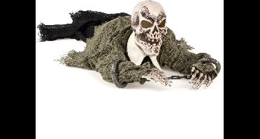 "Kruipende skelet decoratie met licht en geluid Halloween  - Feestdecoratievoorwerp - One size"