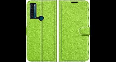 Mobigear Telefoonhoesje geschikt voor TCL 20 SE Hoesje | Mobigear Classic Bookcase Portemonnee | Pasjeshouder voor 3 Pasjes | Telefoonhoesje voor Pinpas / OV Kaart / Rijbewijs - Groen