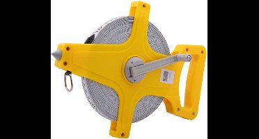 Topgear Landmeter - Meetlint 50m - Glasfiber - Geel - Omklapbare Handle