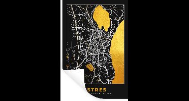 Muurstickers - Sticker Folie - Frankrijk - Plattegrond - Istres - Stadskaart - Kaart - 20x30 cm - Plakfolie - Muurstickers Kinderkamer - Zelfklevend Behang - Zelfklevend behangpapier - Stickerfolie