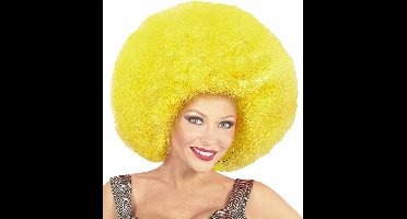 Pruik Afro Extra Groot Geel | One Size