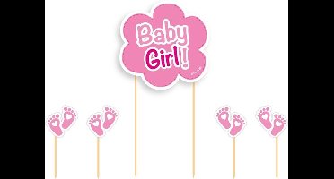 Taart topper Baby Girl roze