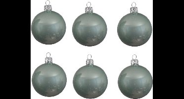 Decoris kerstballen - 6x st - mintgroen - D8 cm - glas - kerstversiering