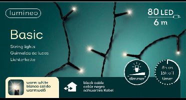 Basic rice lights 80led 6m warm white | Lumineo 494246