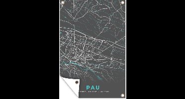 Tuindecoratie Pau - Stadskaart - Kaart - Plattegrond - Frankrijk - 40x60 cm - Tuinposter - Tuindoek