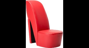 vidaXL Hakstoel kunstleer rood