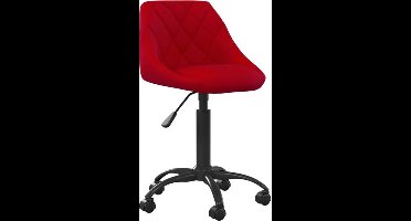 vidaXL - Eetkamerstoel - fluweel - wijnrood