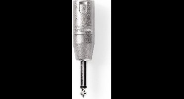 Nedis XLR-Adapter - XLR 3-Pins Male - 6,35 mm Male - Vernikkeld - Recht - Metaal - Zilver - 10 Stuks - Polybag