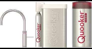 Quooker Fusion round met COMBI+ boiler en CUBE reservoir 5-in-1 kokend water kraan RVS