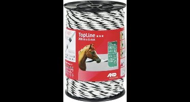 AKO TopLine schrikkoord wit/zwart 6mm-200m TriCOND 0.25mm