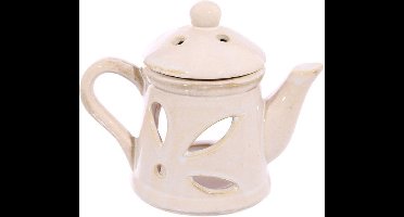 Keramiek Theepot Geurbrander met deksel ( Beige )