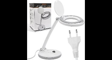 Handy - Bureau Loeplamp op Standaard - Vergrootglas met verlichting - Op Netstroom - 100MM Glas - Loep Lamp - Diamond Painting/Hobby/Soldeer vergrootglas met Licht en Standaard
