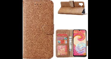 Hoesje Geschikt Voor Samsung Galaxy A04e Hoesje met Pasjeshouder – Bookcase – Bruin