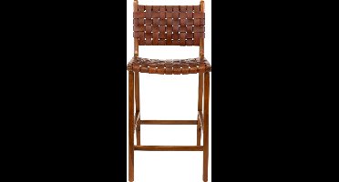 House Noridc Barstoel In Bruin Met Bruin Leer “Perugia” – L45.5Xb46Xh101 Cm