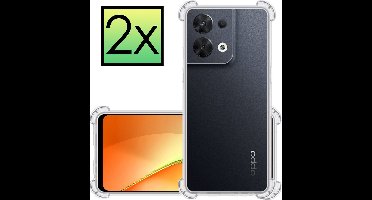 Hoesje - 2 Stuks - Geschikt voor OPPO Reno 8 Pro - Sterk & Shockproof - Siliconen Case - Back Cover - Telefoon Hoes Shock Proof - Transparant