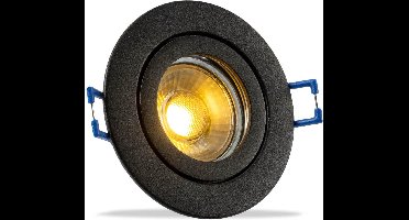 IP44 LED Inbouwspot Neveah - badkamer of buiten - Ronde spot - Zwart - Extra Warm Wit - 2700K - 4Watt - Philips