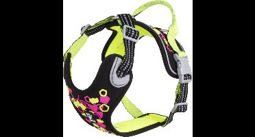 Hurtta Weekend Warrior Harness - Hondenharnas - Neon Licorice - Borstomvang: 60-80 cm